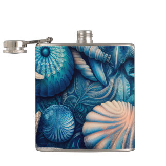 Blue Shells Beach Batik Starfish Sand Dollar Heupfles