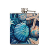 Blue Shells Beach Batik Starfish Sand Dollar Heupfles (Achterkant)