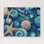 Blue Shells Beach Batik Starfish Sand Dollar Legpuzzel (Horizontaal)