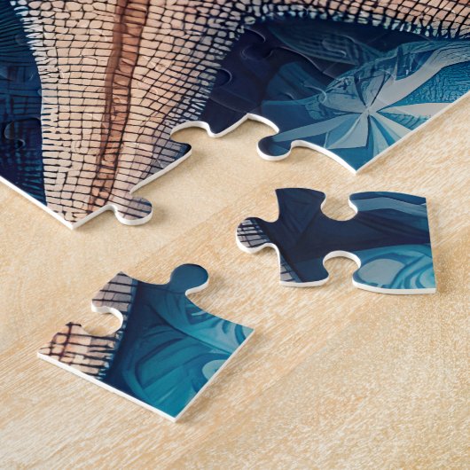 Blue Shells Beach Batik Starfish Sand Dollar Legpuzzel (Zijkant)