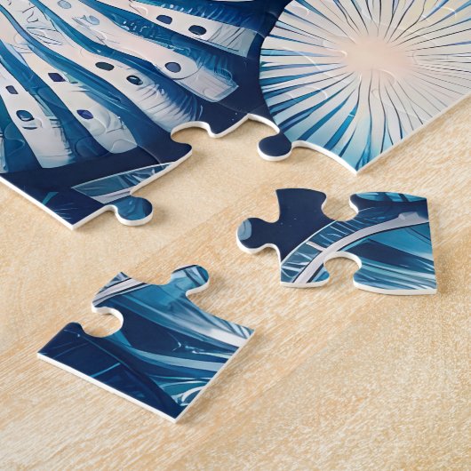 Blue Shells Beach Batik Starfish Sand Dollar Legpuzzel (Zijkant)