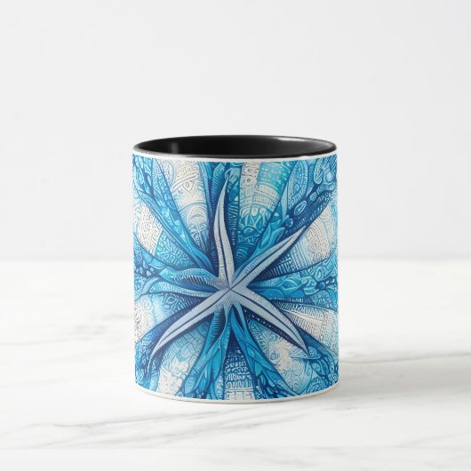 Blue Shells Beach Batik Starfish Sand Dollar Mok (Midden)