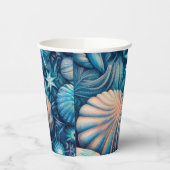 Blue Shells Beach Batik Starfish Sand Dollar Papieren Bekers (Links)