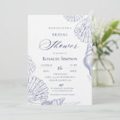 Blue Shells Beach Elegante Bruiloftsborrel Kaart (Staand voorkant)