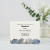 Blue Shells Clam Bake Rehearsal Dinner Invitation Kaart (Staand voorkant)