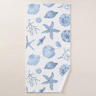 Blue Shells Waterverf Badhanddoek
