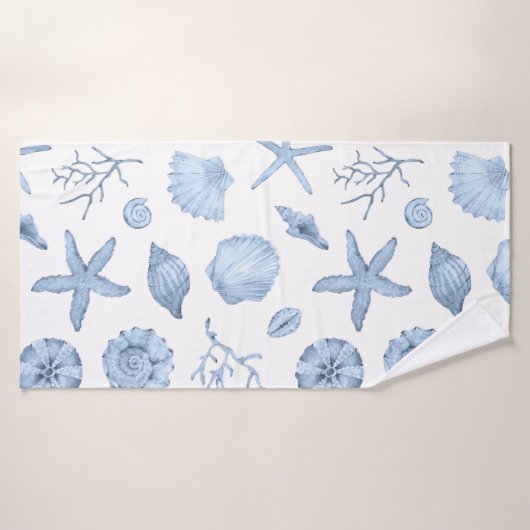 Blue Shells Waterverf Badhanddoek (Badhanddoek)