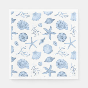 Blue Shells Waterverf Servet