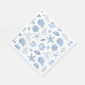 Blue Shells Waterverf Servet (Hoek)