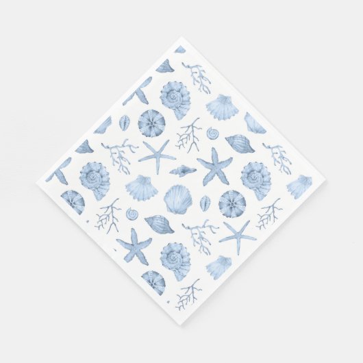 Blue Shells Waterverf Servet (Hoek)