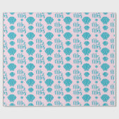 Blue Shells Zomer Strand Bruidsjurk Roze Tropic Cadeaupapier (Vlak)
