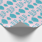 Blue Shells Zomer Strand Bruidsjurk Roze Tropic Cadeaupapier (Hoek)