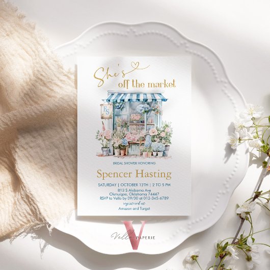 Blue She's Off The Market Uitnodiging voor bruidsd