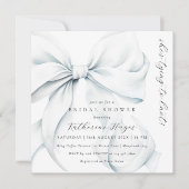 Blue She's Tying the Knot Bow Vrijgezellenfeest Kaart (Voorkant)