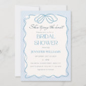 Blue She's Tying the Knot Lace Vrijgezellenfeest Kaart (Voorkant)