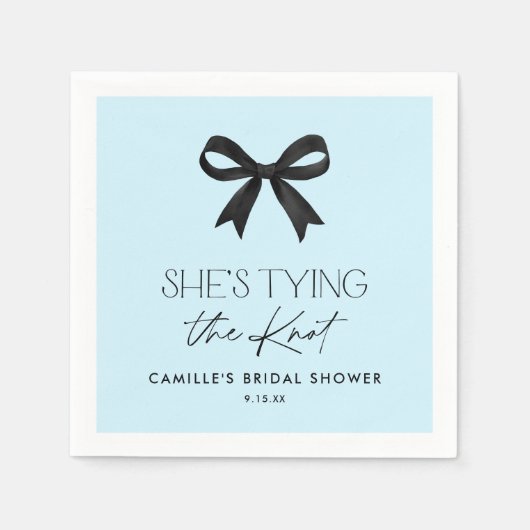 Blue She's Tying The Knot Vrijgezellenfeest Servet (Voorkant)