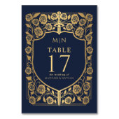 Blue Shield middeleeuwse fantasie monogram bruilof Kaart (Voorkant)