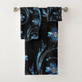 Blue Shimmer Floral 2 Bad Handdoek (Insitu)