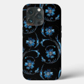 Blue Shimmer Floral 2 Case-Mate iPhone Case (Achterkant)