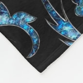 Blue Shimmer Floral 2 Fleece Deken (Hoek)