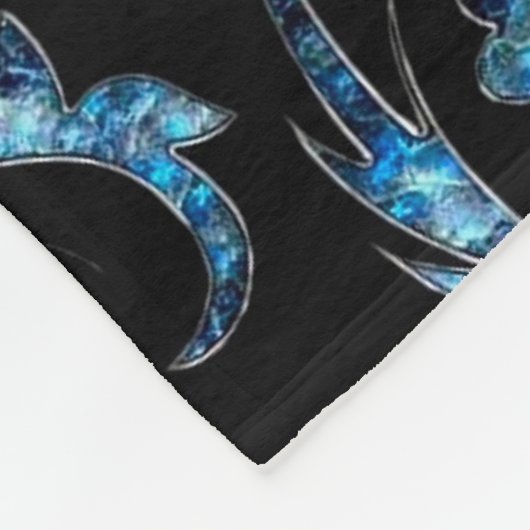 Blue Shimmer Floral 2 Fleece Deken (Hoek)