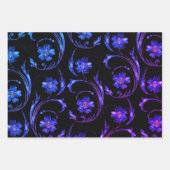 Blue Shimmer Floral 2 Inpakpapier Vel (Voorkant 2)