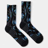 Blue Shimmer Floral 2 Sokken (Rechts)