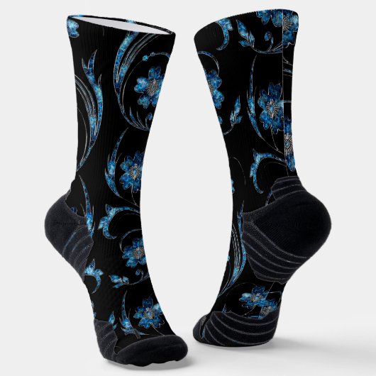 Blue Shimmer Floral 2 Sokken (Gebogen)