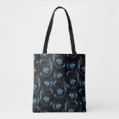 Blue Shimmer Floral 2 Tote Bag (Voorkant)