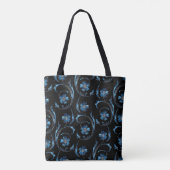 Blue Shimmer Floral 2 Tote Bag (Achterkant)