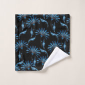 Blue Shimmer Floral Bad Handdoek (Wasdoekje)