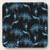 Blue Shimmer Floral Bier Onderzetter (Voorkant)