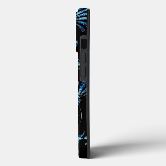 Blue Shimmer Floral Case-Mate iPhone Case (Achterkant / Links)