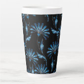 Blue Shimmer Floral Latte Mok (Voorkant)