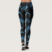 Blue Shimmer Floral Leggings (Achterkant)