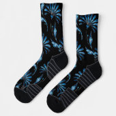 Blue Shimmer Floral Sokken (Links)