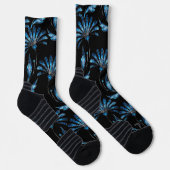 Blue Shimmer Floral Sokken (Rechts)