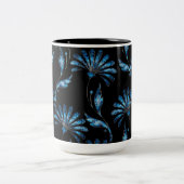Blue Shimmer Floral Tweekleurige Koffiemok (Center)