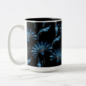 Blue Shimmer Floral Tweekleurige Koffiemok (Links)