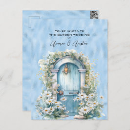 Blue Shimmer Garden Door Daisy Briefkaart