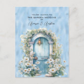 Blue Shimmer Garden Door Daisy Briefkaart (Voorkant)