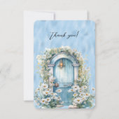 Blue Shimmer Garden Door Daisy Flat Dank u kaart (Voorkant)