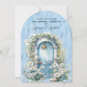 Blue Shimmer Garden Door Daisy Kaart (Voorkant)