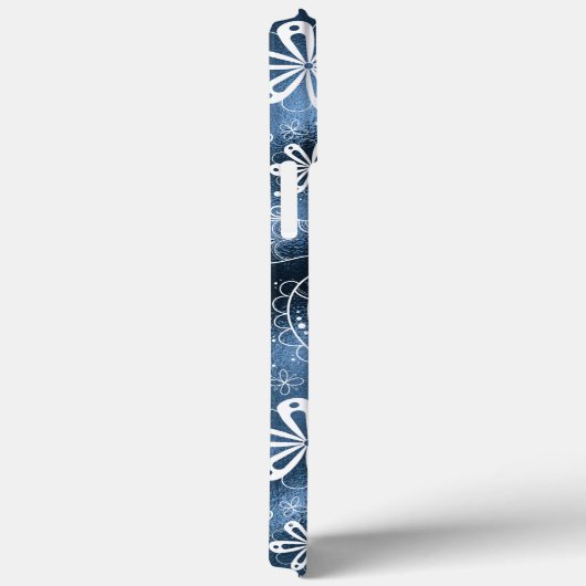 Blue Shimmer Modern Girly Paisley Personalized Case-Mate iPhone Case (Achterkant / Rechts)