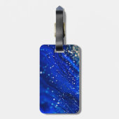 Blue Shimmer Name & Monogram Bagagelabel (Achterkant verticaal)