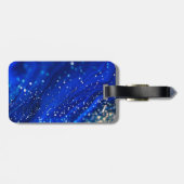 Blue Shimmer Name & Monogram Bagagelabel (Achterkant horizontaal)