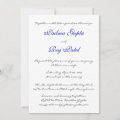 Blue Shimmer Satin & Paisley Wedding Invitation Kaart (Achterkant)