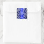 Blue Shimmer Satin White Lace Paisley Stickers (Tas)