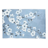 Blue Shimmering Cherry Blossom Kussensloop (Voorkant)