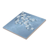 Blue Shimmering Cherry Blossom Tegeltje (Zijkant)